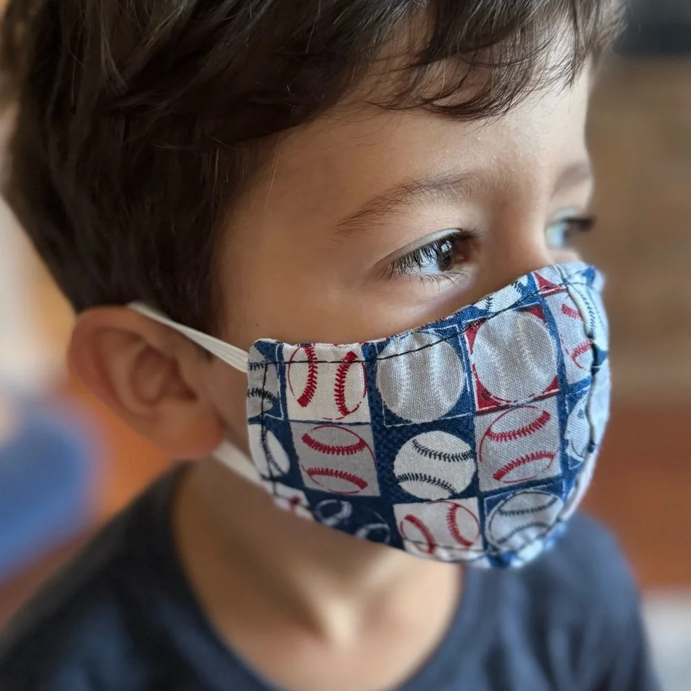 5 New‎ handmade Kids Polka Face Masks